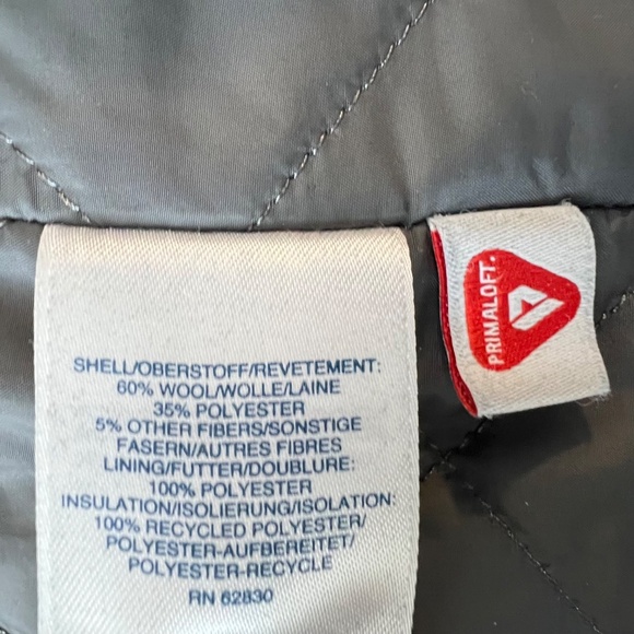 Lands' End Women's Insulated Wool Coat Grey Size 4 Petite - Picture 11 of 12